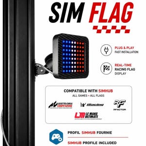 iFlag Sim Racing LED – SimHub Flaggindikator – Plug & Play – iRacing Assetto Corsa – Spotter Vänster Höger – Racing Simulator Tillbehör – Fanatec