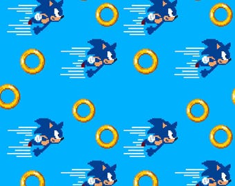Tela de Sonic the Hedgehog, tela de videojuegos, tela de dibujos animados y anime, 100% algodón, por medio metro.