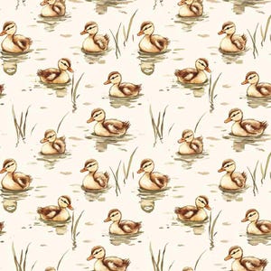 Mallard Duck Fabric Mallards Fabric Cute Ducks Fabric Cartoon Anime Fabric 100% Cotton Fabric By The Half Yard
