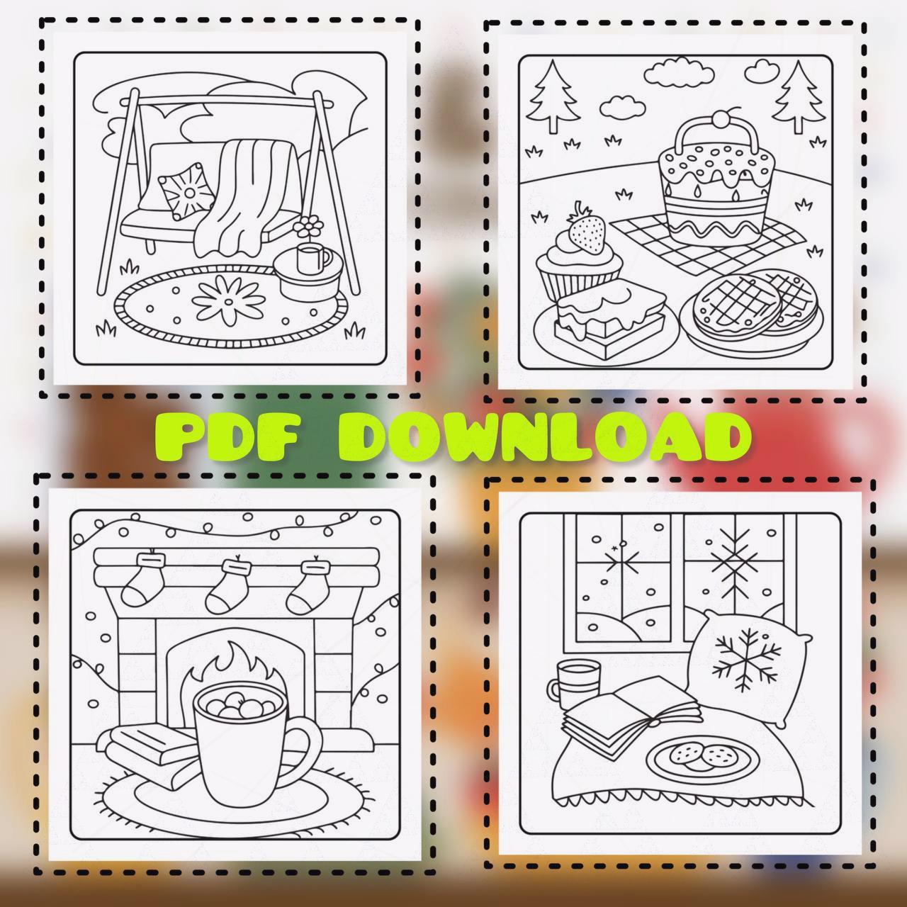 Coco Wyo Cozy and Cute Coloring Book PDF – 50 Printable Pages for Kids ...