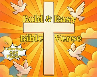 Cute Bible Coloring Book PDF – 232 Printable Pages for Kids & Adults, Instant Digital Download, Bold and Easy Coloring Book