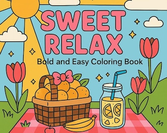 CoCo Wyo Sweet Relax Coloring Book PDF – 96 Printable Pages for Kids & Adults, Instant Digital Download, Bold and Easy Coloring Book