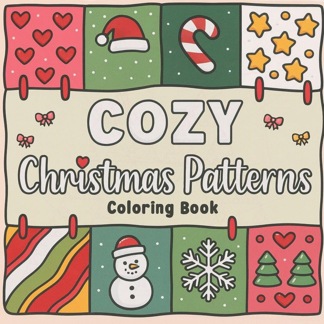 Coco Wyo Christmas Cozy Patterns Coloring Book PDF – 40 Printable Pages ...
