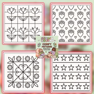 Coco Wyo Comfy Patterns Coloring Book PDF – 40 Printable Pages for Kids & Adults, Instant Digital Download, Bold and Easy Coloring Book