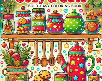 CoCo Wyo Cozy and Cute Coloring Book PDF – 50 Printable Pages for Kids & Adults, Instant Digital Download, Bold and Easy Coloring Book