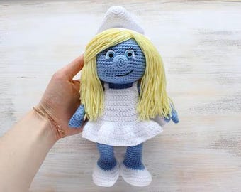 Crochet Smurfette Amigurumi Pattern – DIY Smurf Doll PDF