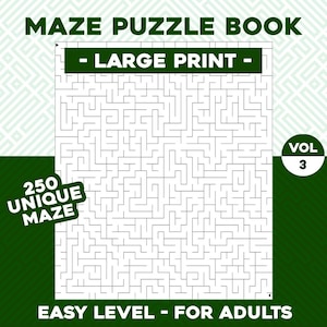 Easy Maze Puzzle Book Vol 3: 250 Large Print Mazes (PDF Download)