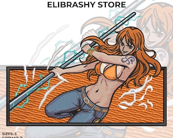 Anime Pirate Navigator Embroidery Design – Manga Machine Embroidery File (Instant Download)