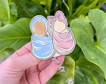 Labor Delivery Nurse Badge Reel, Nicu Nurse Badge Reel, L&D Nurse Gift, Newborn Baby Nurse Gift, OB Nurse Gift, CMN Midwife Nurse Id Holder