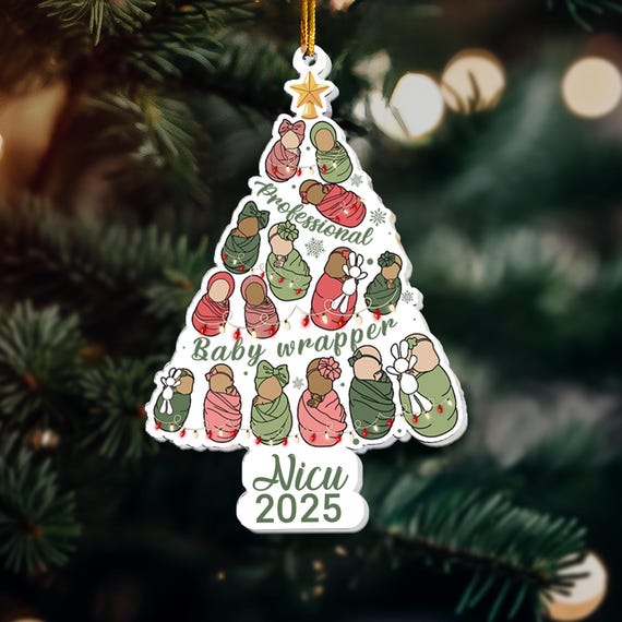 Nicu Nurse Christmas Ornament, Labor Delivery Nurse Ornament, Cmn Midwife Nurse Christmas Gift, Swaddled Babies, Neonatal Nurse Ornament