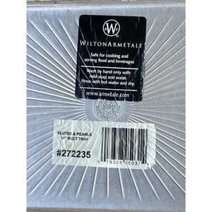 Bandeja rectangular vintage Wilton Armetale Flutes & Pearl de 35,5 cm (14") con aspecto de peltre. imagen 10