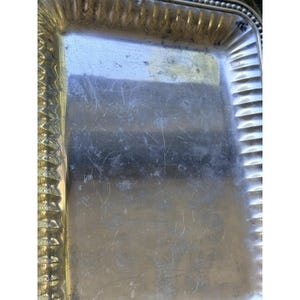 Bandeja rectangular vintage Wilton Armetale Flutes & Pearl de 35,5 cm (14") con aspecto de peltre. imagen 3