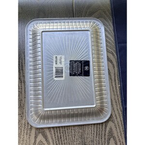 Bandeja rectangular vintage Wilton Armetale Flutes & Pearl de 35,5 cm (14") con aspecto de peltre. imagen 6