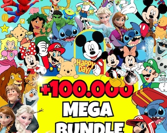 Paquete Mega con más de 100.000 archivos, festivo, paquete SVG, diseños imprimibles, paquete SVG, todos los diseños, dibujos animados SVG, paquete Mega, todas las fuentes