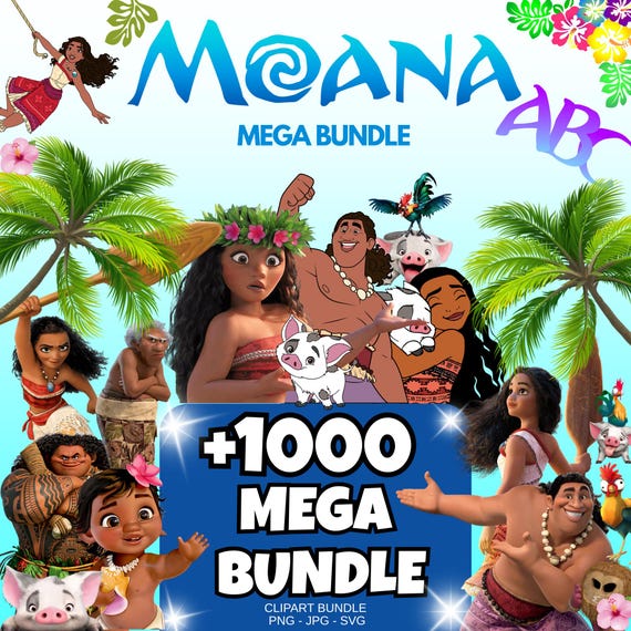 1000+ Moana SVG Clipart Bundle, Moana PNG, Moana Bundle, Moana Font, Maui SVG, Moana 2 svg, Moana Birthday, Moana Invitation
