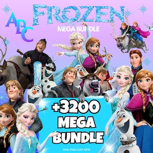 3200+ Frozen Bundle, Frozen SVG, Frozen PNG, Frozen 2 Clipart, Princess bundle, Anna Elsa , Frozen Clipart, Frozen birthday, Mega Bundle