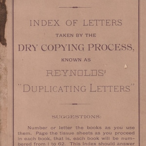 Material para diarios y álbumes de recortes: Descarga digital de un libro en blanco tipo folio/diario de la década de 1880 "Índice de cartas"