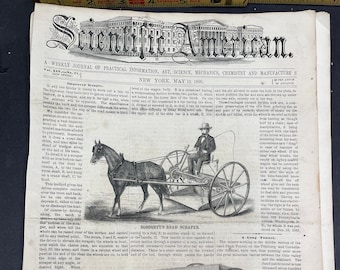 1866 Scientific American - Inventions in Transportation, Medicine, Industry-Covers and Interior Pages With Engravings