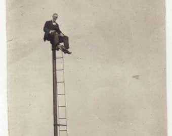 Digital Download 1930s Vintage Photograph " A Man And His Pole"