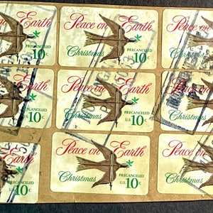 Nine (9) Christmas Peace On Earth 10 Cent Stamps