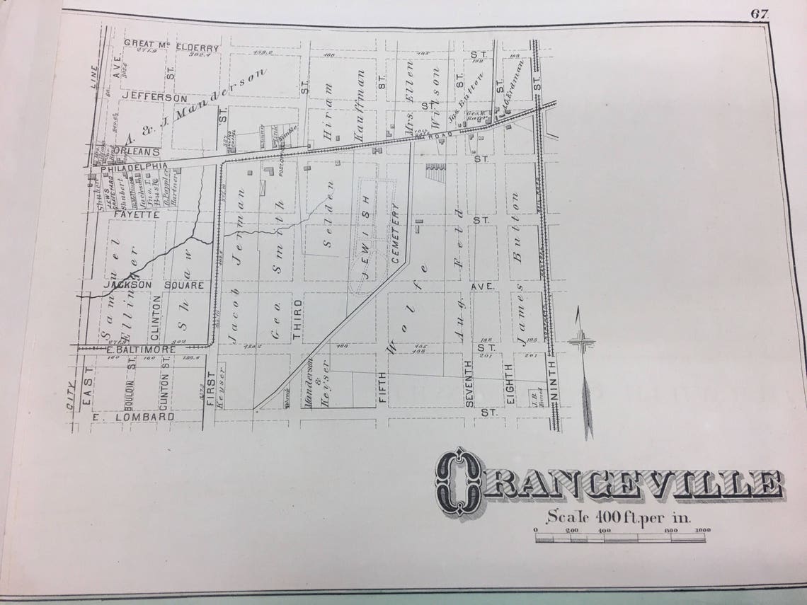 Antique Map West Part of the Grangeville & Ross P.O. Etsy