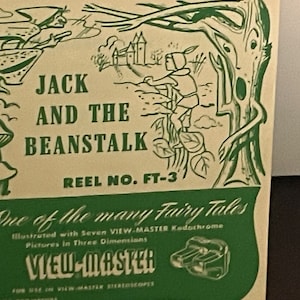 1960s Fairytales View-Master Reels: Jack & The Beanstalk; The Ugly Duckling; Hansel and Gretel; and Goldilocks and the 3 Bears