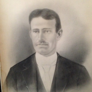 1800’s Photograph Charcoal Enhanced - On Canvas - A Handsome Moustached Gentleman