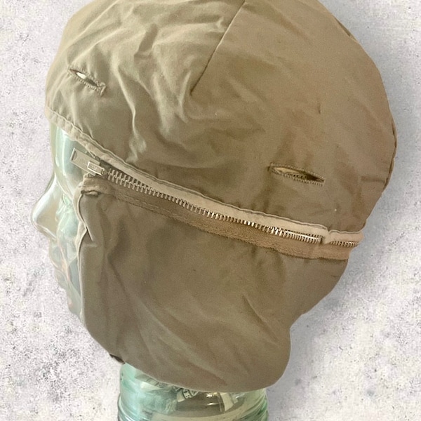 1960s Motorcycle Helmet Cold Weather Liner With Skullcap Zipper Option