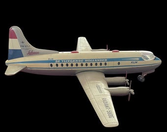 Tin Litho Painted Plane Schuco Elektro Radiant 5600 KLM - 1960s Vintage- Self-drives