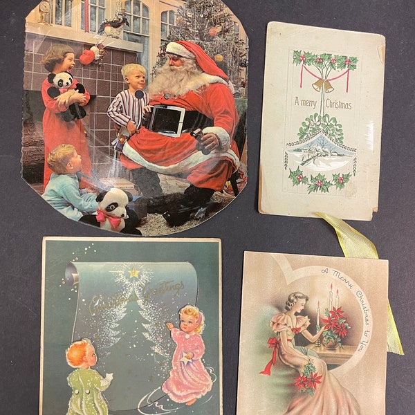 Vintage Christmas Card Lot For Crafting & Gifting
