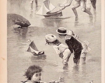 Grabados de jóvenes de Harper's de 1891 - Descarga digital