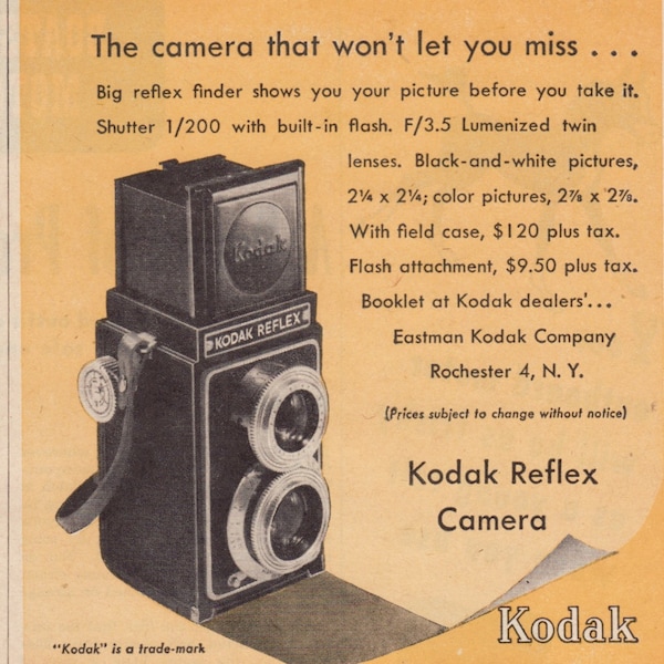 Digital Download1918 Kodak Advert for Reflex Camera