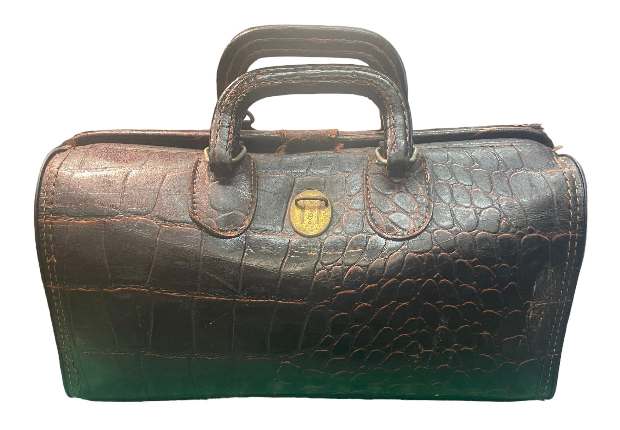 Brown LEATHER Side Bag WOMEN Crocodile SHOULDER BAG Small Crossbody Pu –  Feltify