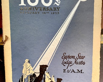 1923 Oststarlodge Nummer 186 100-jähriges Jubiläumsfeier Souvenirprogramm & Menü
