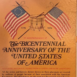 Bicentennial Anniversary Placemats For Our 250th - 6 Laminated Historic Scenes - Original Box