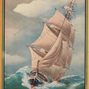 Cyfrowe pobieranie zabytkowej litografii Melbourne w sześćdziesiąt dni Tall Sailing Ship