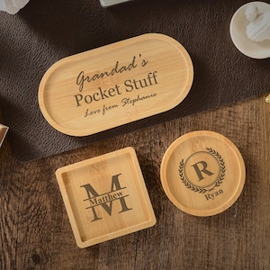 Personlig Bits and Bobs-prydnadsbricka för pappa, morfar, pappa, morfar pappa Fickfat med mynt, bricka för nycklar eller småsaker