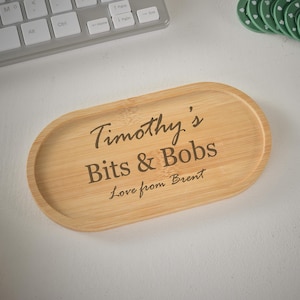 Custom Wood Valet Tray, Personalized Engraved Trinket Tray, Personalized Catchall Tray, Engraved Wood Valet Catchall Tray, Wood Trinket Tray
