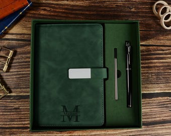 Cuaderno de cuero personalizado, cuaderno de cuero vegano A5 personalizado, cuaderno con iniciales, diario personalizado