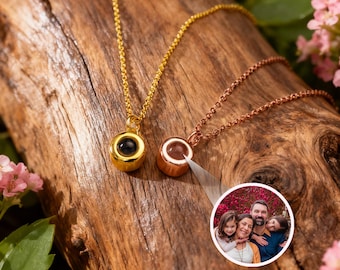 Erinnerungsbild Halskette, Erinnerungsfoto Halskette Gold, Minimalistische Halskette, Erinnerungsgeschenk, Weihnachtsgeschenk, Geschenk für Sie