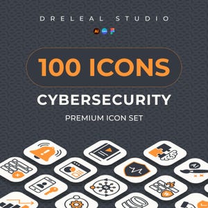 100 Cyber Security Icons SVG | It Network & Cloud Computing Vector | Canva Template Figma Ready | Tech Sci-Fi Ui Elements PNG EPS | DevOps