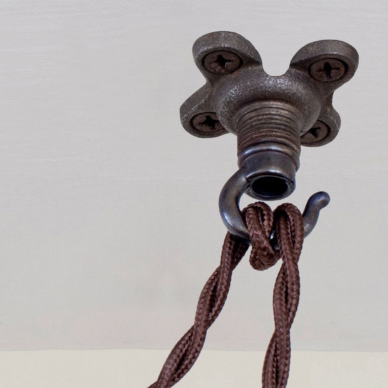 Swag Hook Antique Brass Patina Pendant Light Ceiling Image 0
