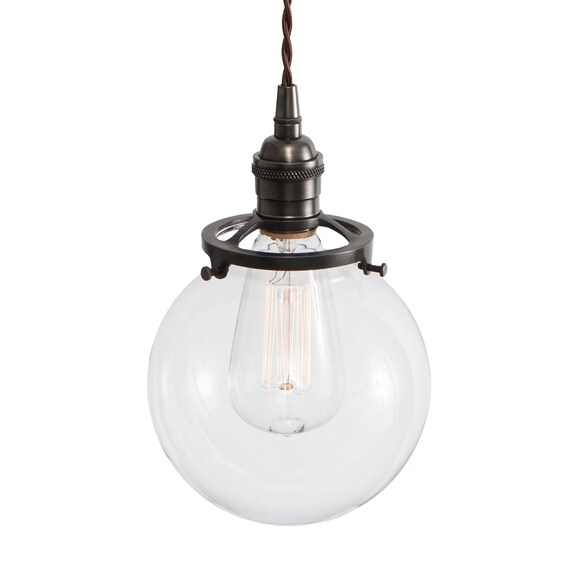 Globe Pendant Lighting Ceiling Light Fixture Kitchen Island Glass Kit Or Hardwire