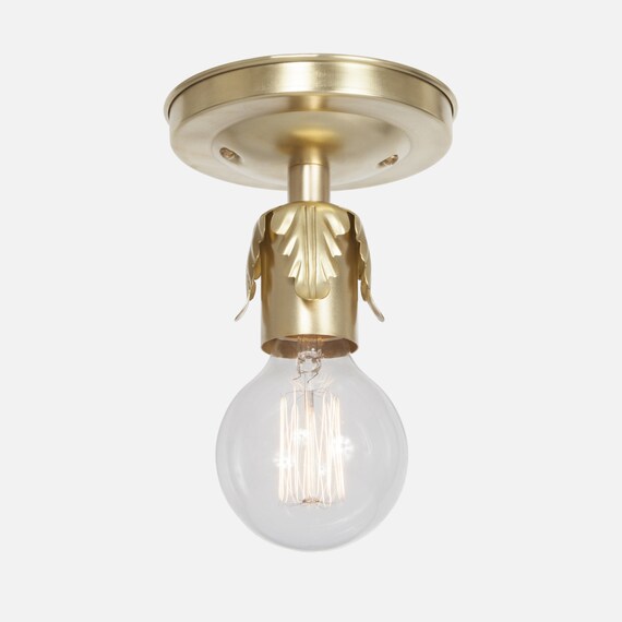 Raw Brass Flush Mount Ceiling Light Ceiling Light Fixture Etsy