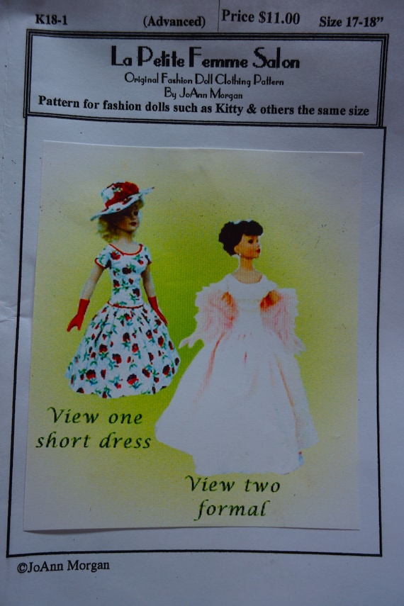 BEADED EVENING OR WEDDING GOWN PATTERN FOR 18/" KITTY COLLIER
