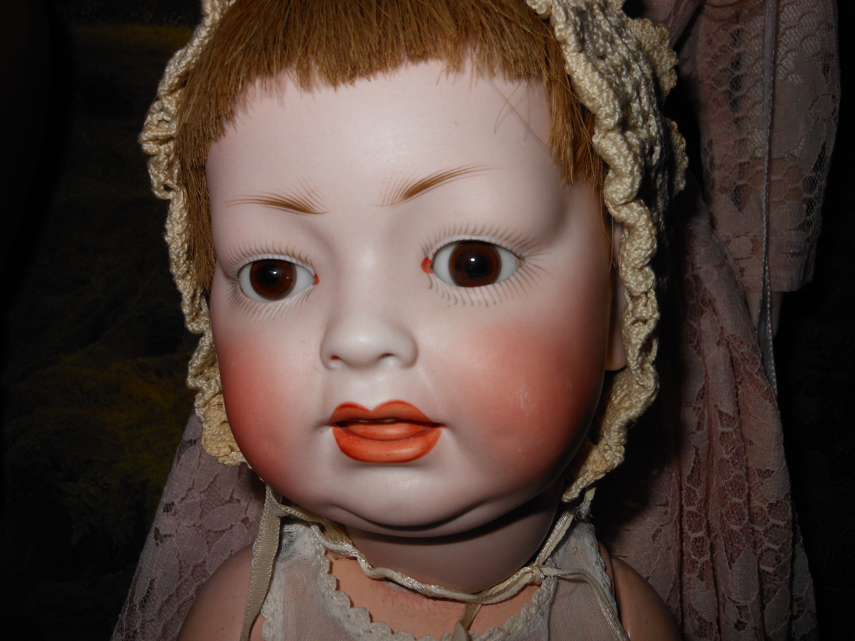 Ancienne Perruque En Mohair Pour Poupée Kestner JDK Bébé – Vintage