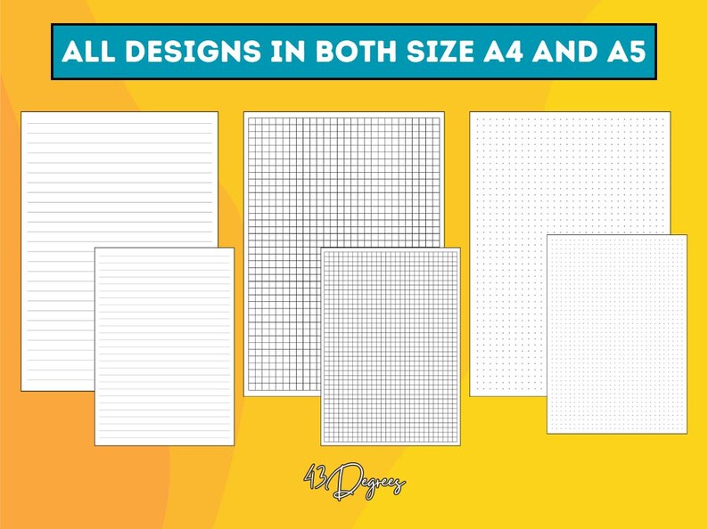 Lined Dot Grid Paper Printable, Writing Paper, Blank Notes, Study Note ...