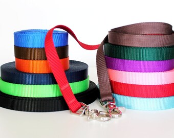 Naked Dog Leash, Nylon Webbing Pet Lead, 5/8 inch, 3/4 inch, 1 inch, Pick your Length 3, 4, 5, or 6 feet