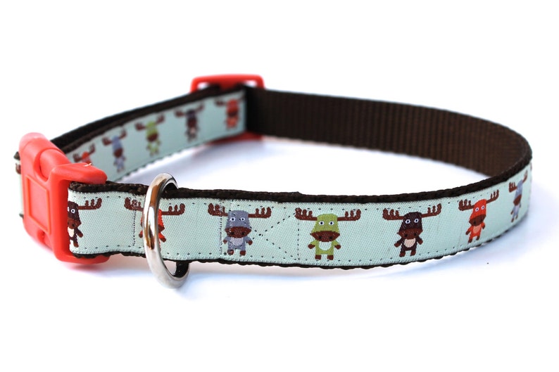 Colorful Moose Dog Collar Ribbon Adjustable Pet Collar Etsy