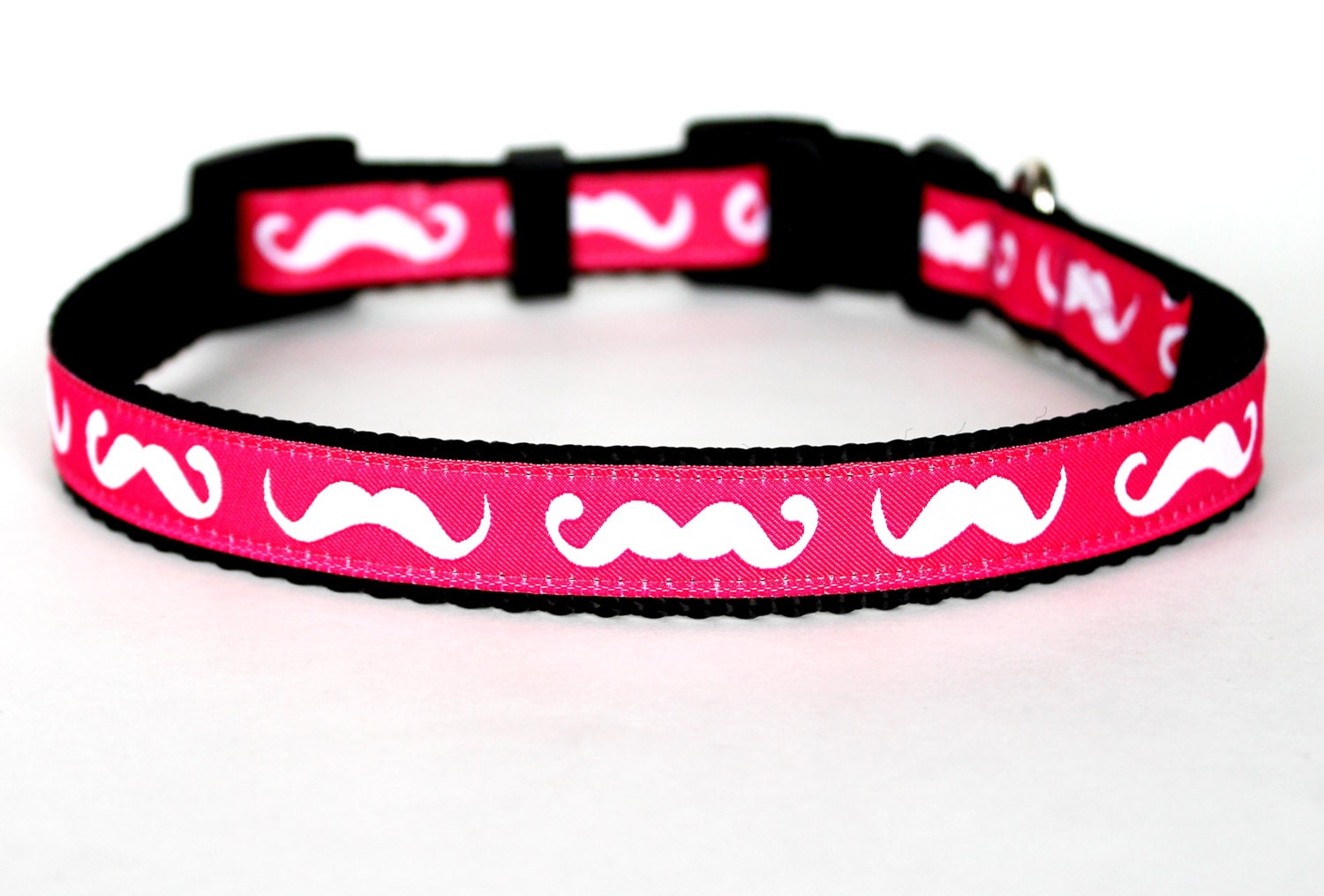 mustache dog collar